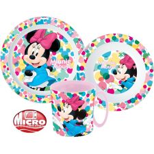 Disney Minnie étkészlet, micro műanyag szett bögrével 350 ml babaétkészlet