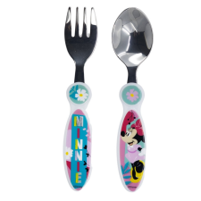 Disney Minnie fém evőeszköz készlet - 2 darabos babaétkészlet