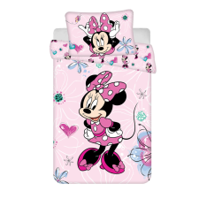 Disney Minnie Flowers gyerek, ovis ágyneműhuzat 100×135cm, 40×60 cm babaágynemű, babapléd