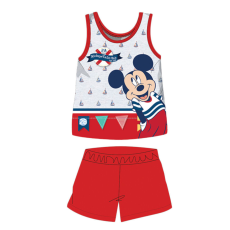 Disney Nyári ujjatlan pamut baba pizsama - Disney Mickey egér - piros - 86