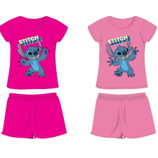 Disney Stitch pamut nyári együttes - póló-rövidnadrág szett - rózsaszín - 140 gyerek ruha szett