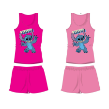 Disney Stitch pamut nyári együttes - trikó-rövidnadrág szett - pink - 104 gyerek ruha szett