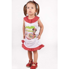 Disney ujjatlan Kislány ruha - Minnie Mouse #fehér-piros - 68-as méret