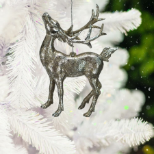  Dísz rénszarvas akasztós ezüst - arany dekorációs kellék