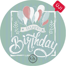 Díszített ostyalap, Happy birthday, lufi, 20cm (A95) sütés és főzés