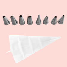  Díszítőcső készlet habzsákkal, 9 részes sütés és főzés