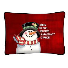  Díszpárna karácsonyra, hóember békés karácsony lakástextília