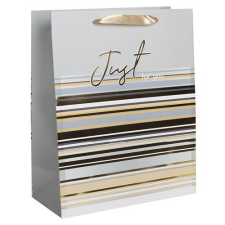  Dísztasak matt 18x23 cm Just 4U arany csíkos ajándéktasak