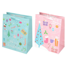 - Dísztasak Special M 18x23x10 cm karácsonyi gyerek mintával színes fényes szalagfüles ajándéktasak