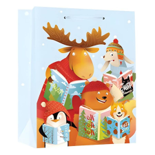 - Dísztasak Special XL 40,6x16,5x55 cm karácsonyi állat mintás színes fényes szalagfüles ajándéktasak