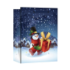 - Dísztasak Special XXL 47x60x16 cm karácsonyi hóemberes színes fényes szalagfüles