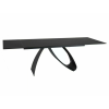  Diuna Bővíthető Edzett Üveg Étkezőasztal Matt Fekete