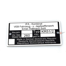 Diverse / Import Simson típustábla KR 51/2 mopedhez/mokickhoz egyéb motorkerékpár alkatrész