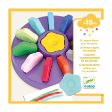 DJECO 12 flower crayons for toddlers - Marokkréta, 12 színű vírág kreatív és készségfejlesztő