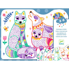 DJECO : Design by Meglepetés színező - Erdei állatcsalád - Forest families kreatív és készségfejlesztő