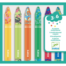 DJECO Djeco: Design by 6 multicoloured flower crayons kreatív és készségfejlesztő