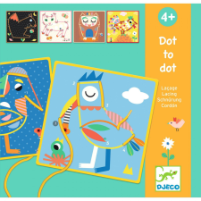 DJECO Djeco Fűzős játék - Pontról-pontra fűzőcske - Dot-to-dot lacing kreatív és készségfejlesztő