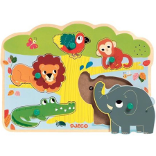 DJECO Formaillesztő, Formaberakó Felelgetős Vadállatok (143595) puzzle, kirakós