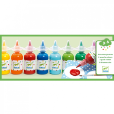 DJECO Gouache festék - Folyékony, 8 szín kreatív és készségfejlesztő