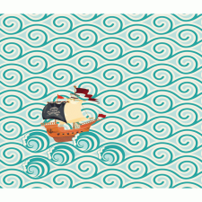 DJECO : Little Big room Dekortapéta - Hullámokon - The waves tapéta, díszléc és más dekoráció