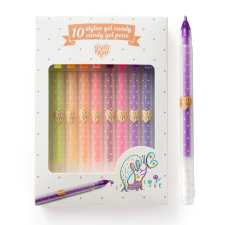 DJECO : Lovely Paper Zseléstoll készlet - 10 pasztell szín - 10 candy gel pens toll