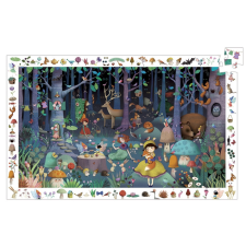 DJECO Megfigyeltető puzzle - Elvarázsolt erdő - Enchanted Forest puzzle, kirakós