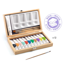 DJECO Művészdoboz 12 tubus gouache színekkel, Djeco tempera