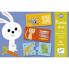 DJECO Párosító puzzle 10db-os - Állatok és táplálékuk puzzle, kirakós