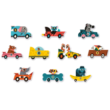 Djeco Párosító puzzle - Autós - Racing cars játékfigura