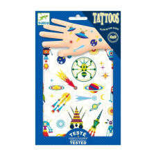 DJECO Tattoos, Space oddity - Tetováló matricák, Égi furcsaságok csillámtetoválás