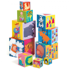 Djeco Toronyépítő kocka - Mulatságos építő - 10 funny blocks fajáték