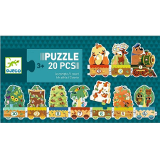 DJECO Vonat állatkákkal, 20 darabos puzzle, kirakós