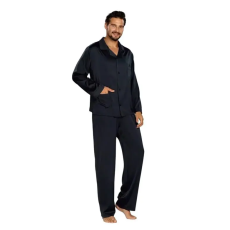 DKaren Lukas férfi szaténpizsama, fekete S