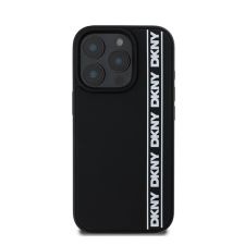 DKNY 3D Rubber Repeat Logo Line iPhone 16 Pro Max tok, fekete tok és táska