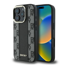 DKNY Checkered Pattern iPhone 16 Pro MagSafe hátlap tok, fekete DKHMP16LPCPVSLK tok és táska