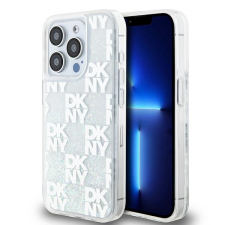 DKNY DKHCP15LLCPEPT Liquid Glitter Multilogo tok iPhone 15 Pro - fehér tok és táska