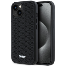 DKNY DKHCP15M3DRPWK 3D Rubber Repeat Pattern tok iPhone 15 Plus - fekete tok és táska