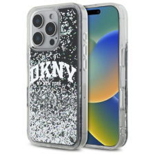DKNY DKHCP16LLBNAEK Liquid Glitter Arch Logo keménytok iPhone 16 Pro - fekete tok és táska