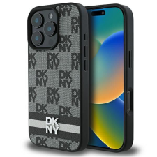 DKNY DKHCP16LPCPTSSK Checkered Pattern &amp;amp; Printed Stripes keménytok iPhone 16 Pro - fekete tok és táska