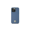 DKNY DKHMP15SPSHRPSB iPhone 15 / 14 / 13 6.1 inch készülékhez kemény tok Leather Pattern Metal Logo MagSafe kék (316020)
