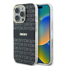 DKNY DKHMP16XHRHSEK Repeat Texture Pattern With Stripe keménytok iPhone 16 Pro Max - fekete tok és táska