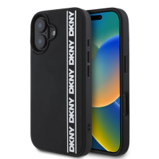 DKNY DKNY 3D Rubber Repeat Logo Line tok iPhone 16 készülékhez fekete tok és táska