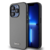 DKNY DKNY PU bőr ezüst fém logós Magsafe tok iPhone 14 Pro készülékhez szürke