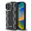 DKNY DKNY PU bőr kockás mintás MagSafe tok iPhone 16 Pro Max készülékhez fekete
