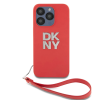 DKNY DKNY PU bőr Stack Logo csuklós tok iPhone 14 Pro készülékhez piros