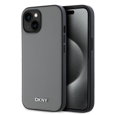 DKNY DKNY PU Leather Silver Metal Logo Magsafe tok iPhone 14 készülékhez szürke tok és táska