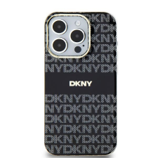 DKNY iPhone 11 / XR MagSafe Mintás középcsíkkal PC TPU Telefon tok - Fekete (DKHMN61HRHSEK) mobiltelefon kellék