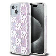 DKNY iPhone 13 / 14 / 15 multiLOGO Glitter műanyag Telefon tok - Pink (DKHCP15SLCPEPP) tok és táska