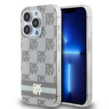DKNY iPhone 13 Pro MagSafe Kockás IML mintázat Műanyag Telefon tok - Bézs (DKHMP13LHCPTSE) tok és táska