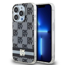 DKNY iPhone 13 Pro MagSafe Kockás IML mintázat Műanyag Telefon tok - Fekete (DKHMP13LHCPTSK) tok és táska